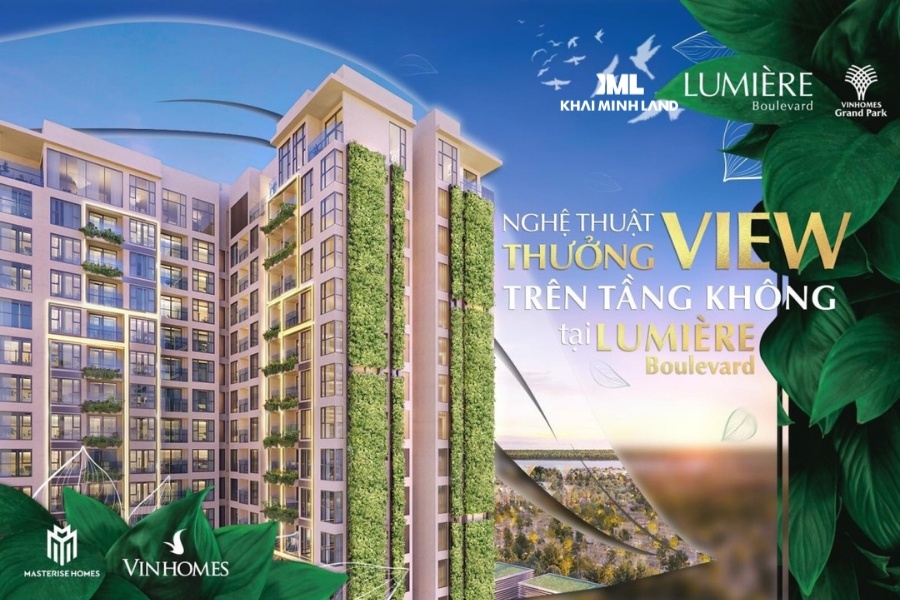 Tầm view LUMIÈRE Boulevard bao trọn những mảng xanh thiên nhiên