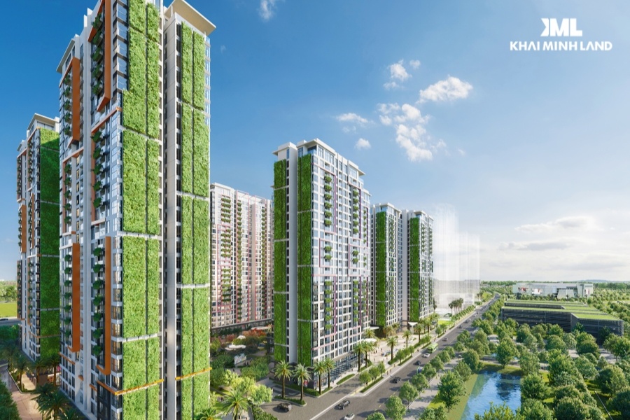 Thiết kế mảng xanh 3D đa tầng tại dự án LUMIÈRE Boulevard