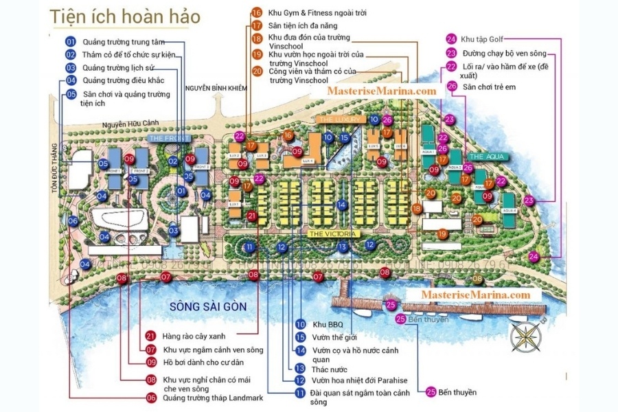 Tổng thể các tiện ích đẳng cấp trong dự án Grand Marina Saigon