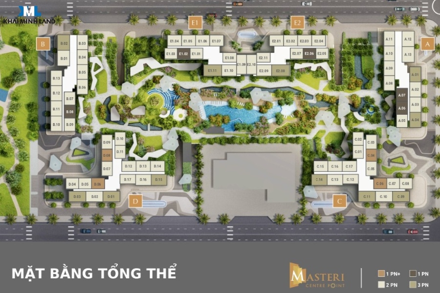 Layout mặt bằng tổng thể dự án Masteri Centre Point Quận 9