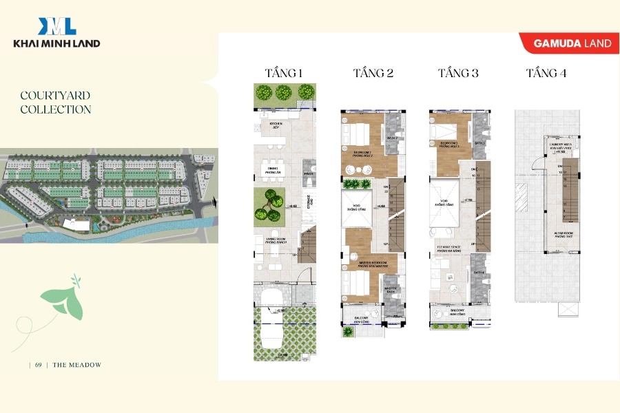 Layout mặt bằng căn hộ Courtyard Collection