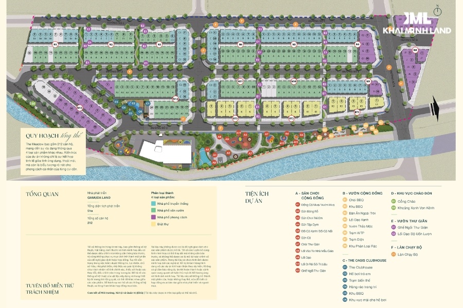 Layout mặt bằng dự án The Meadow