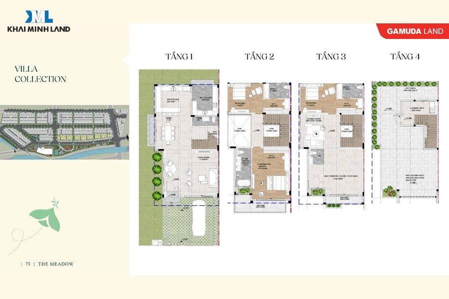 Layout mặt bằng villa điển hình