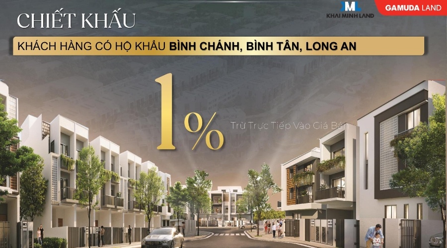 Chiết khấu 1% cho khách hàng có hộ khẩu Bình Chánh, Bình Tân, Long An